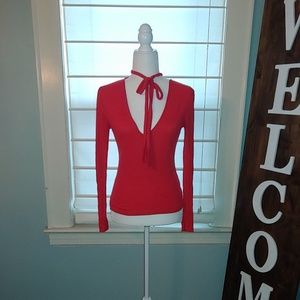 Express bright red long-sleeve shirt